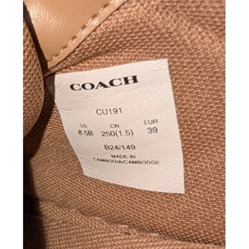 Womens Coach Lowline Tan Suede Sneakers Shoes Sz 8.5 CU191 Cream Excellent Cond